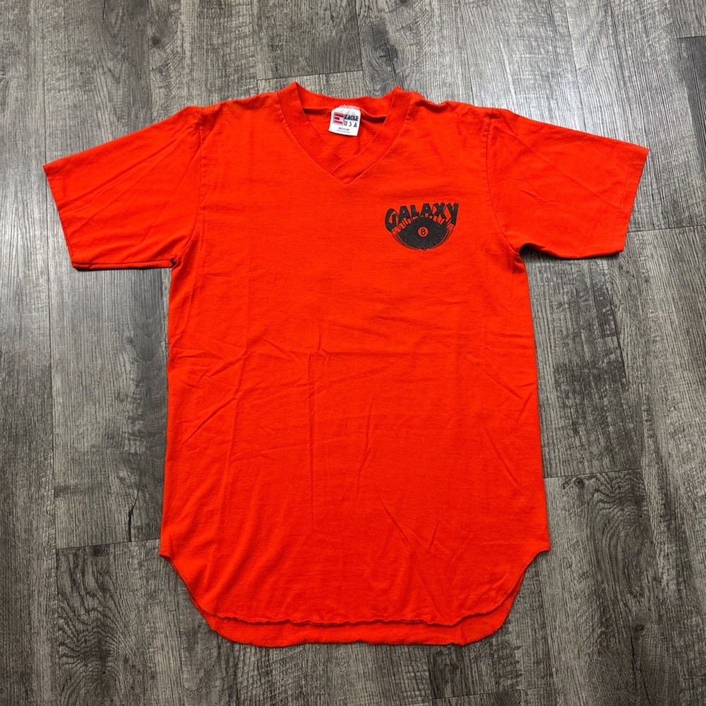 Vintage The Galaxy Tyro NC Pool Hall Billiards V Neck Shirt Made USA